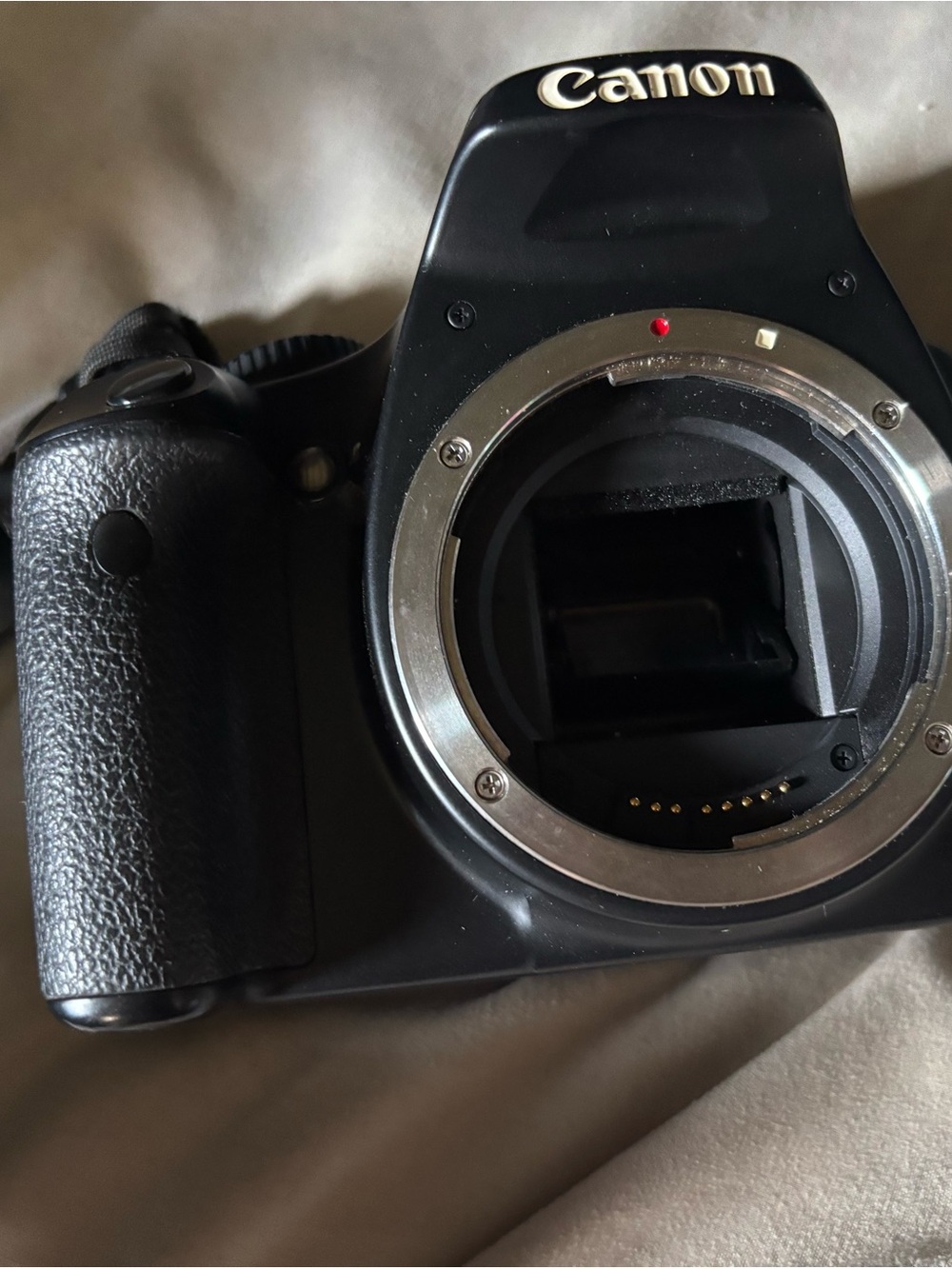 Canon Black DSLR Camera Body - Front Mount View